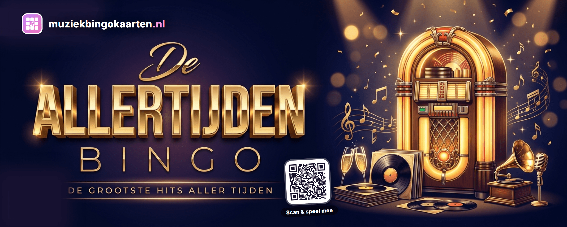 Themabanner van De Allertijden Bingo