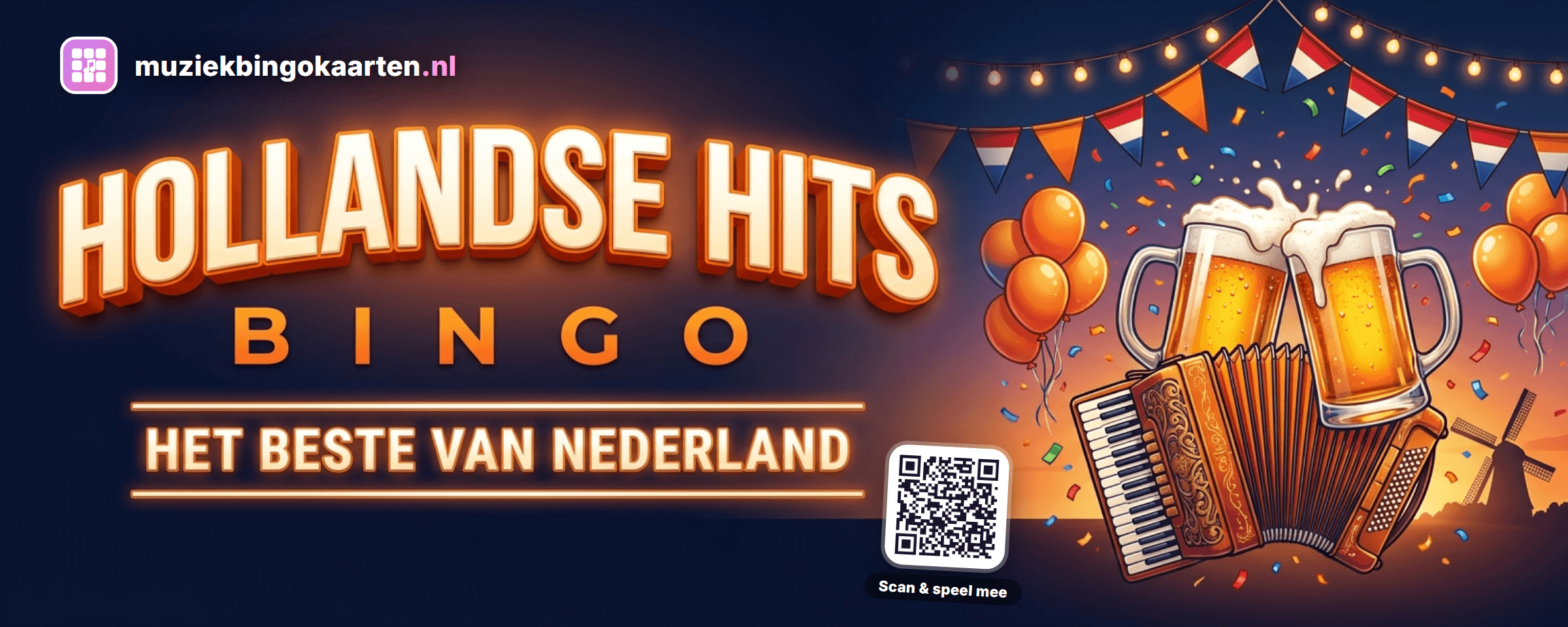 Themabanner van Hollandse Hits Bingo